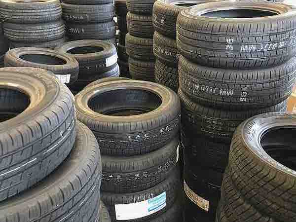 A stack of car tires